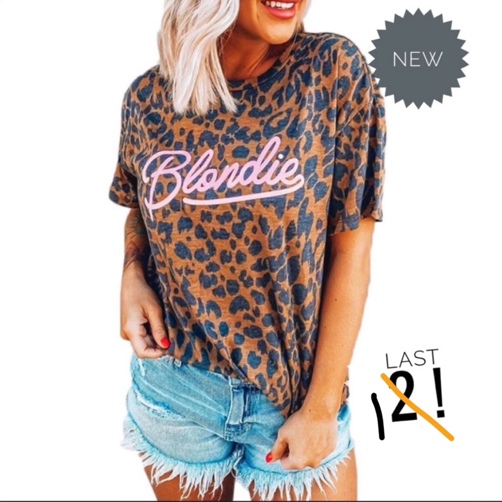 Blondie Cheetah Tee, Size S, New, (L, M is Sold Out) Cotton-Poly Stretch Blend - Picture 16 of 16